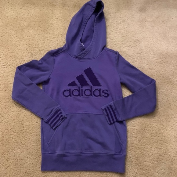 adidas Tops - Adidas Hooded Sweatshirt Purple XS